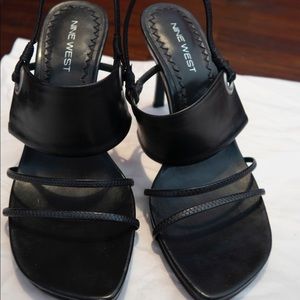GUC Nine West Black Strappy Heels Sz 7M